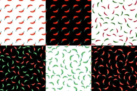 Hot Chili peppers, seamless pattern Stock Illustration