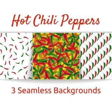 Hot Chili peppers, seamless pattern Stock Illustration