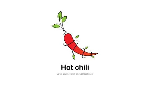 Hot chili vector logo design Stock Illustration