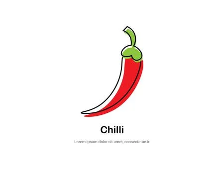Hot chili vector logo design Stock Illustration