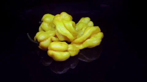 Hot chilli, Hot chilli, super hot chilli rotate on black Stock Footage 39525319