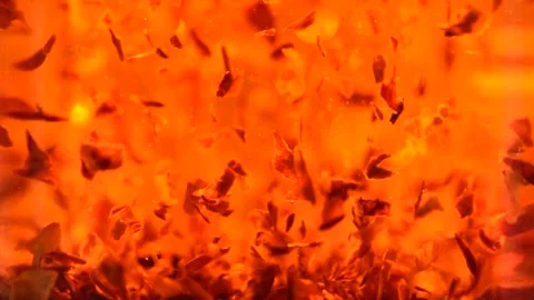 Hot chilli pepper flakes suspended in red olive oil. Natural abstract background Stockbeeldmateriaal 336312186