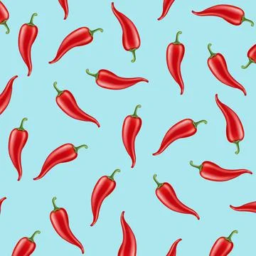Hot Chilli Pepper Mint Background Stock Illustration