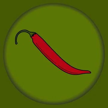 Hot chilli pepper on paper cut background. Traditional Mexican food seasoning Stock Illustration