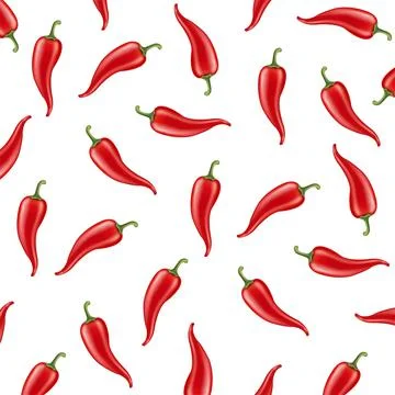 Hot Chilli Pepper White Background Stock Illustration