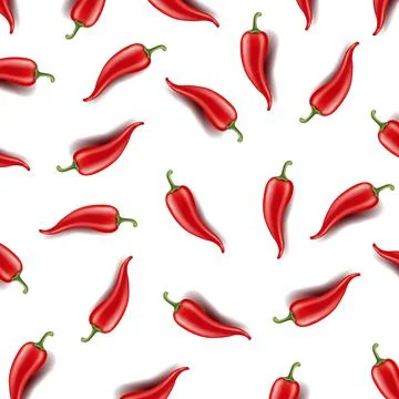 Hot Chilli Pepper White Background Stock Illustration