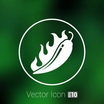 Hot chilli, vector illustration pepper logo isolated paprika Illustrazione stock