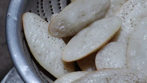 The hot chitai pitha closeup views, made by mixing rice flour Stock Footage 341698699