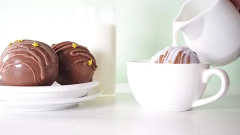 Hot chocolate ball bomb Stock Footage 171372022