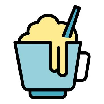 Hot chocolate cup icon vector flat 스톡 일러스트