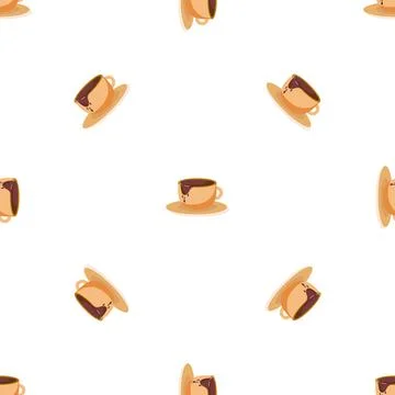Hot chocolate cup pattern seamless vector 스톡 일러스트