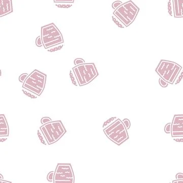 Hot chocolate glyph seamless pattern Stock Illustration