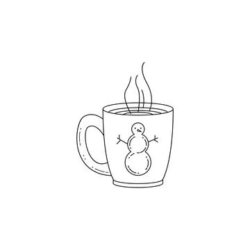 Hot chocolate icon. Element of winter elements illustration. Thin line イラスト素材