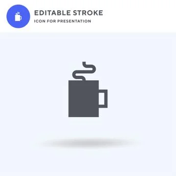 Hot Chocolate icon vector, filled flat sign, solid pictogram isolated on white Illustrazione stock