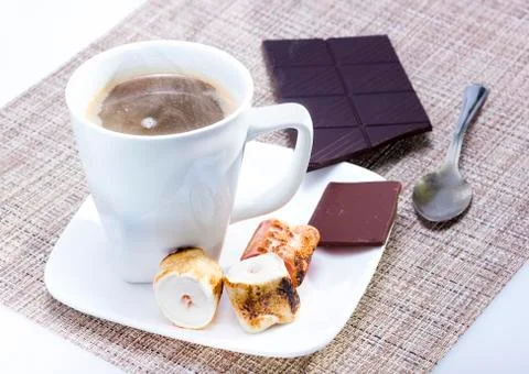 Hot chocolate with marshmallows. Stock Photos