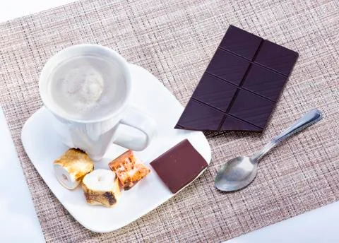 Hot chocolate with marshmallows. Stock Photos