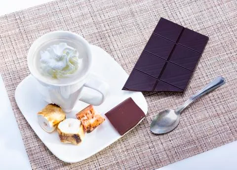 Hot chocolate with marshmallows. Stock Photos