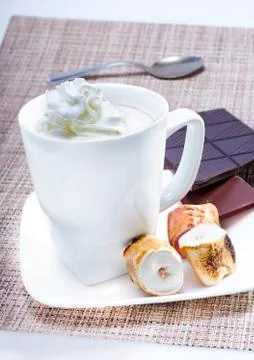 Hot chocolate with marshmallows. Stock Photos