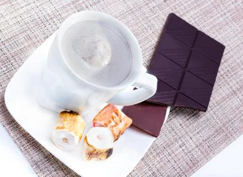 Hot chocolate with marshmallows. Stock Photos
