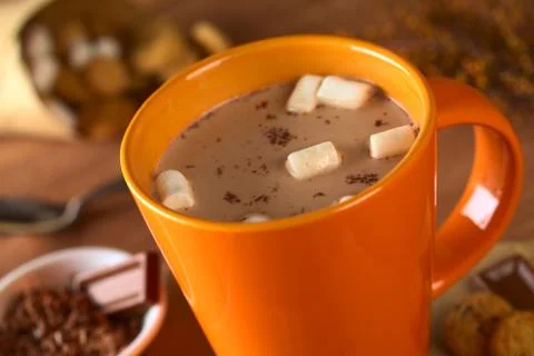Hot chocolate with marshmallows Stock Photos