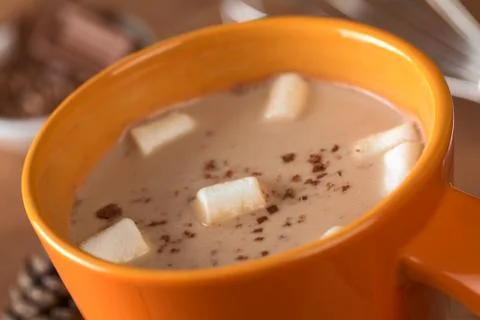 Hot chocolate with marshmallows Stock Photos
