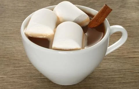 Hot chocolate with marshmallows . Stock Photos