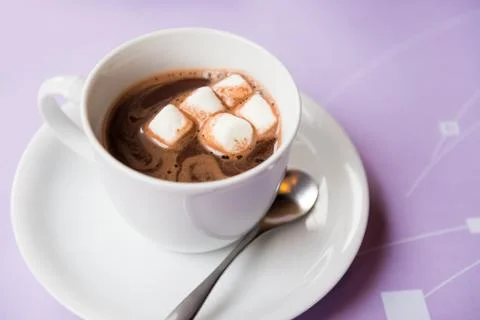 Hot chocolate marshmallows Stock Photos