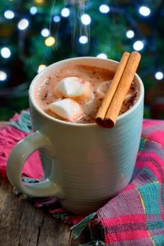 Hot chocolate with marshmallows Stock Photos