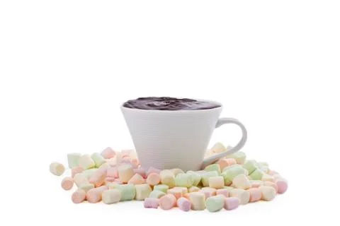 Hot chocolate with marshmallows Stock Photos