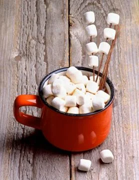 Hot Chocolate with Marshmallows Stock Photos