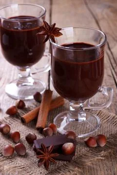 Hot chocolate with marshmallows Stock Photos