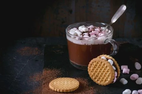 Hot chocolate with marshmallows Stock Photos