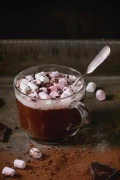 Hot chocolate with marshmallows Stock Photos