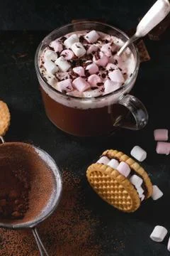 Hot chocolate with marshmallows Stock Photos