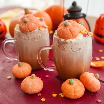 Hot chocolate with marshmallows Stock Photos