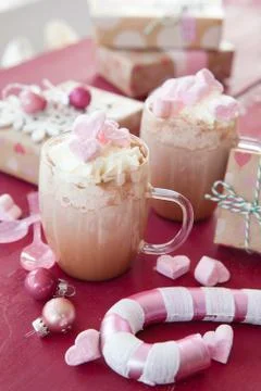 Hot chocolate with marshmallows Stock Photos