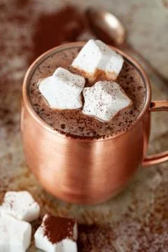Hot chocolate with marshmallows Stock Photos