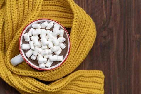 Hot chocolate with marshmallows Stock Photos