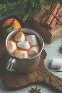 Hot chocolate with marshmallows Stock Photos