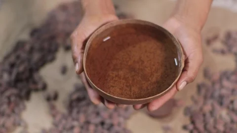 Hot chocolate in a morro cup Stock Footage 282747846