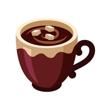 Hot chocolate mug with marshmallows vector illustration Stock Illustration