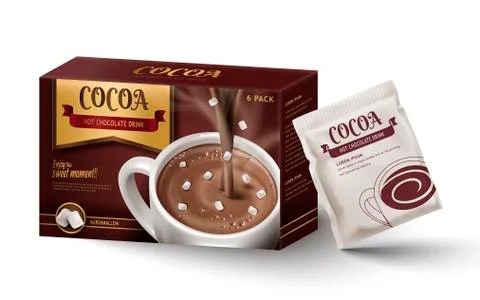 Hot chocolate package design Stock Illustration