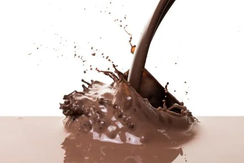 Hot chocolate splash Stock Photos