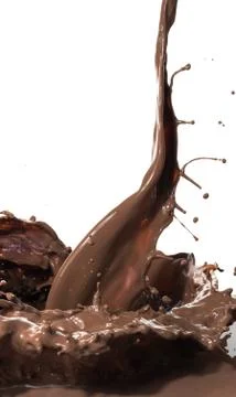 Hot chocolate splash Stock Photos