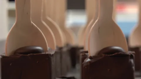 Hot Chocolate Spoons - choco spoon Stock Footage 135698603