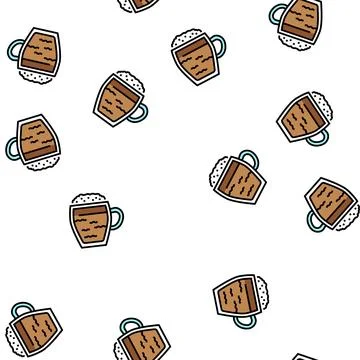 Hot chocolate vector seamless pattern Stock Illustration
