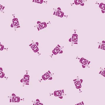 Hot cider autumn glyph vector seamless pattern Illustrazione stock