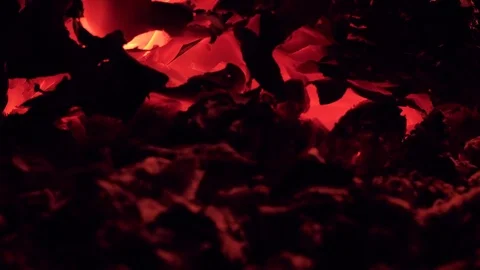 Hot coal after fire abstract Stock Footage 81598891
