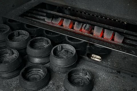 Hot coal for hookah. Stock Photos