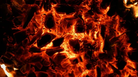 Hot coal windy Video stock 48091964